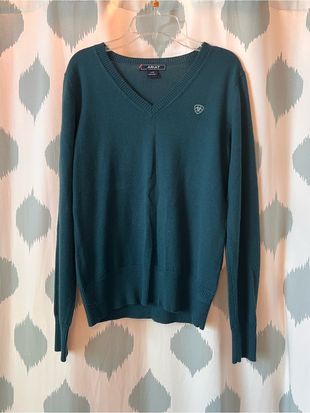 Ariat Teal Green V-Neck Sweater Women
